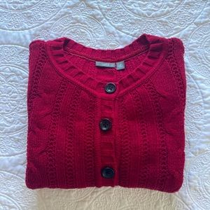 Red Cardigan Sweater